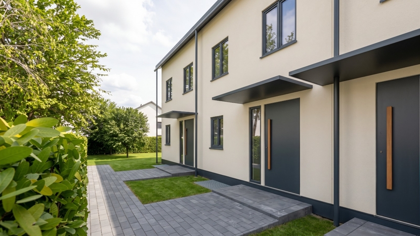 Eingang ohne Menschen Reihenmittelhaus M�nchen / Solln