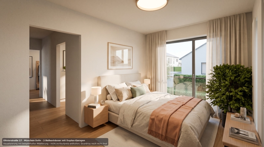 Innenansicht schlafzimmer Reihenmittelhaus M�nchen / Solln
