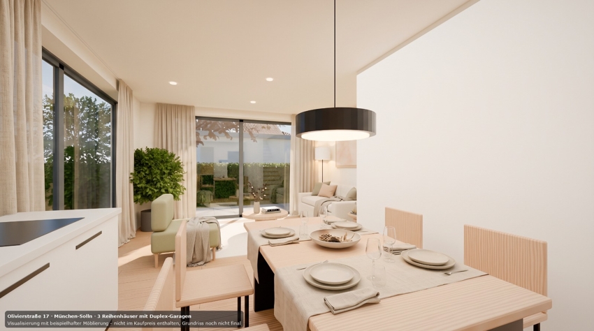 Innenansicht Essbereich Reihenmittelhaus M�nchen / Solln